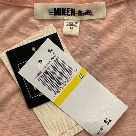 MIKEN Junior's Graphic-Print Side-Shirred Dress Cover-Up Tropical Peach - Picture 5 of 6